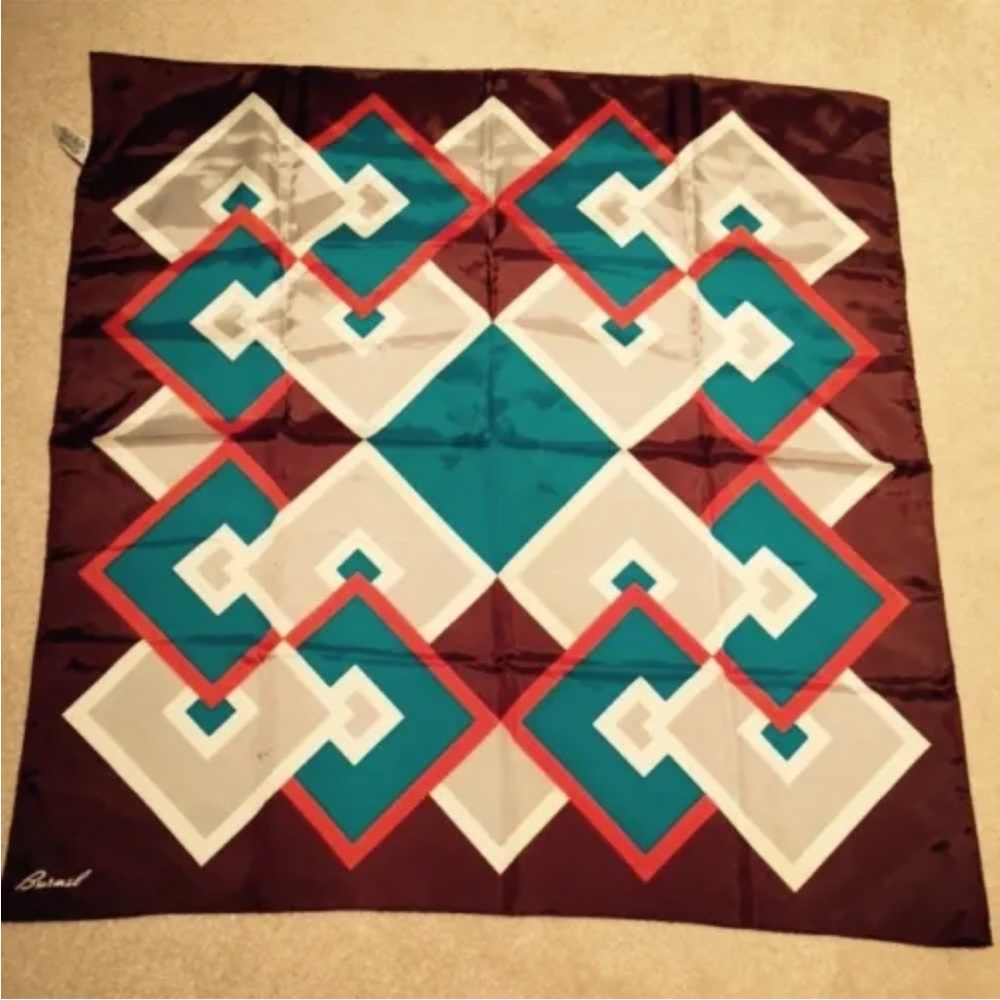 Burmel  Multi-Color Geometric Original Acetate Scarf Japan